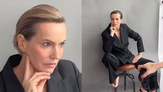 Paulina Smaszcz spełnia się w roli modelki, pozując w garniturze i BEZ STANIKA. Ogień?