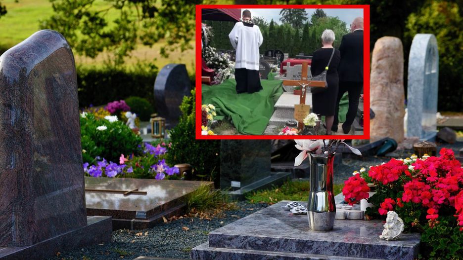 Ksiądz odprawiał pogrzeb stojąc na innym grobie