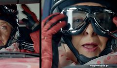 Gigababcia w driftującym samochodzie reklamuje GigaGigaNet w Virgin Mobile (wideo)