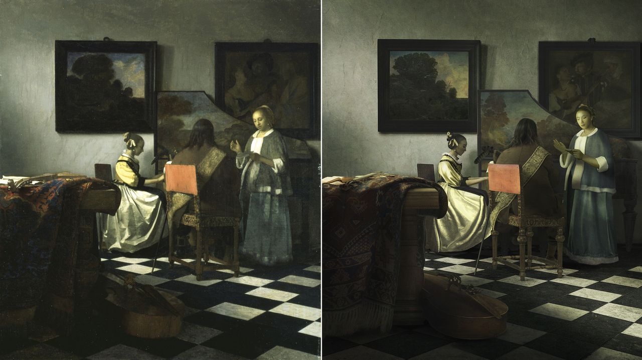 Oryginał Vermeera (z lewej) i reprodukcja Erika Almasa (z prawej)