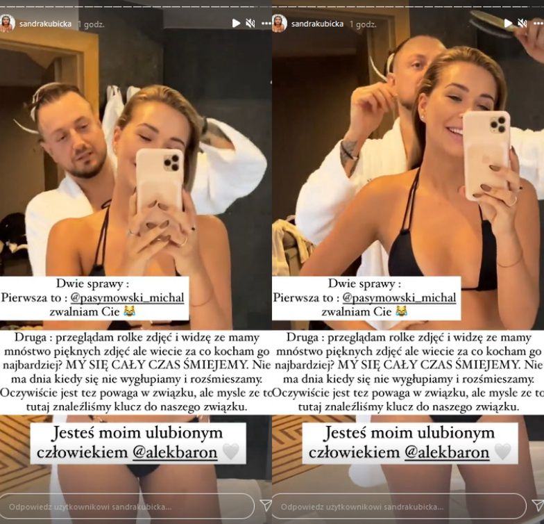 Baron czesze Sandrze Kubickiej włosy