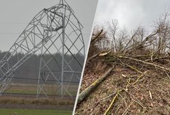 Trąba powietrzna w Wielkopolsce. Słupy zgięte w pół. Pokazano zdjęcia