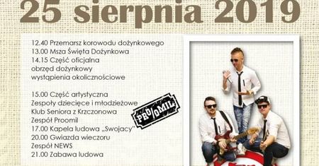 Dożynki Gminy Krzczonów 2019. Na scenie wystąpi zespół News