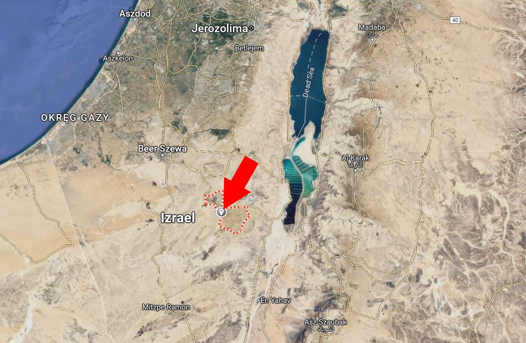 Dimona - lokalizacja miasta i ośrodka badawczego na pustyni Negew