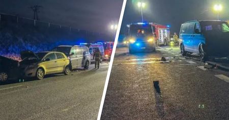 Karambol na S8. Auta uderzały w siebie jak domino