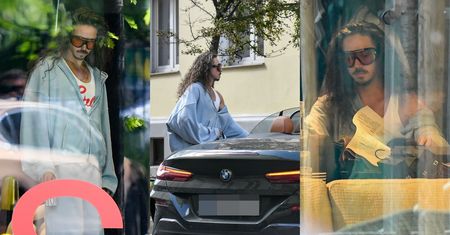 Michał Szpak z namysłem przechadza się po sklepie meblowym, po czym ładuje się do zaparkowanego w bramie BMW (ZDJĘCIA)