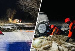 Chciał pojeździć po lodzie. Lód załamał się pod ciężarem samochodu