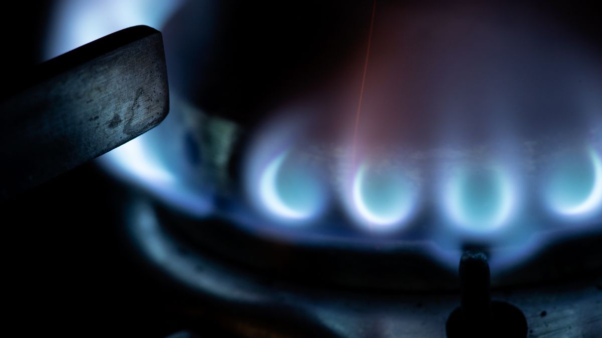 Natural gas burns on a domestic kitchen stove in Rome, Italy, on Friday, Dec. 24, 2021. European gas prices declined to near the lowest level in three weeks, with increased inflows at terminals in the region bringing relief to the tight market. Photographer: Alessia Pierdomenico/Bloomberg via Getty Images