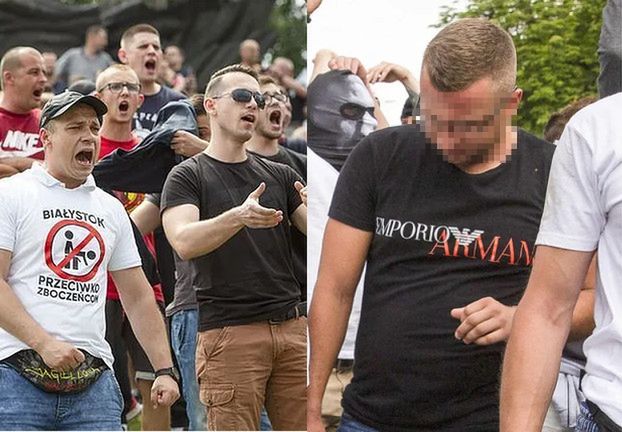 Przeciwnik Marszu Równości protestował w koszulce od Armaniego. Nazwisko słynnego geja na ubraniu mu nie przeszkadza? (FOTO)