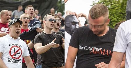 Przeciwnik Marszu Równości protestował w koszulce od Armaniego. Nazwisko słynnego geja na ubraniu mu nie przeszkadza? (FOTO)