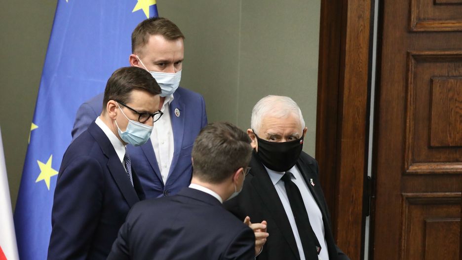49. posiedzenie Sejmu IX kadencji03.03.2022 Warszawa 49. posiedzenie Sejmu IX kadencji   fot. Tomasz Jastrzebowski/REPORTER
n/z: Mateusz Morawiecki, Jaroslaw KaczynskiTomasz Jastrzebowski/REPORTER