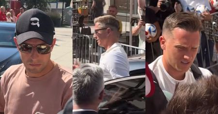 Piłkarze SZPANUJĄ drogimi ciuchami na zgrupowaniu w Katowicach: Zieliński w t-shircie z Diora, Lewandowski rozdający autografy