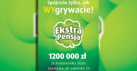 Główna wygrana w Ekstra Pensji! 5000 zł miesięcznie przez 20 Lat