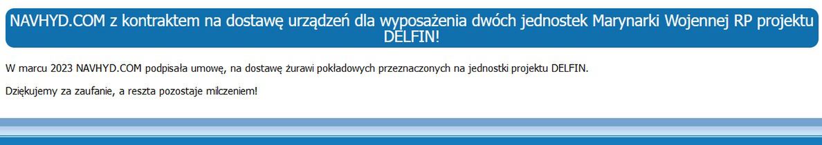 Informacja o podpisaniu umowy związanej z programem Delfin