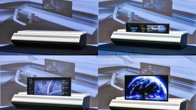 Innowacyjny wyświetlacz zwija się w górę iw dół w zależności od warunków jazdy