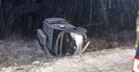 Bus z osobami niepełnosprawnymi wpadł do rowu. Są poszkodowani