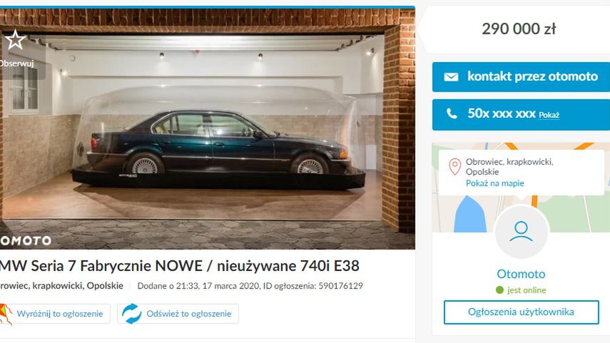 BMW w swojej kapsule powietrznej