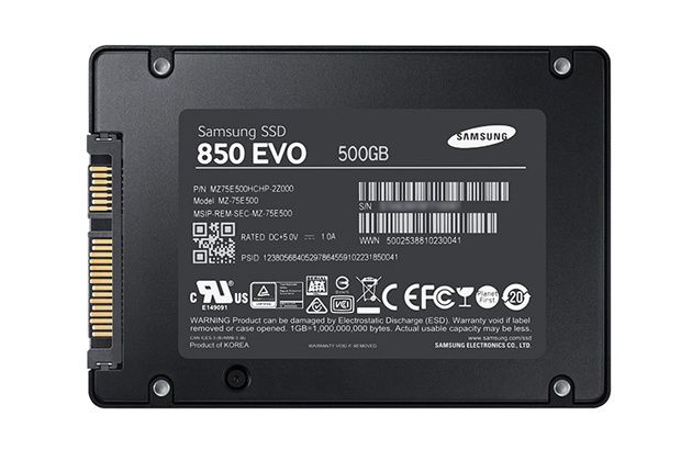 Samsung SSD 850 EVO 500 GB - tył