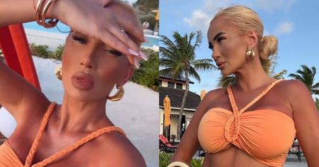 Ponętna Izabela Macudzińska okupuje malediwskie plaże, prężąc się w brzoskwiniowym bikini