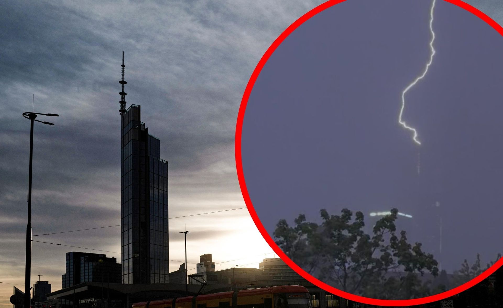 Piorun uderzył w Varso Tower – spektakularne wideo z warszawskiej burzy
