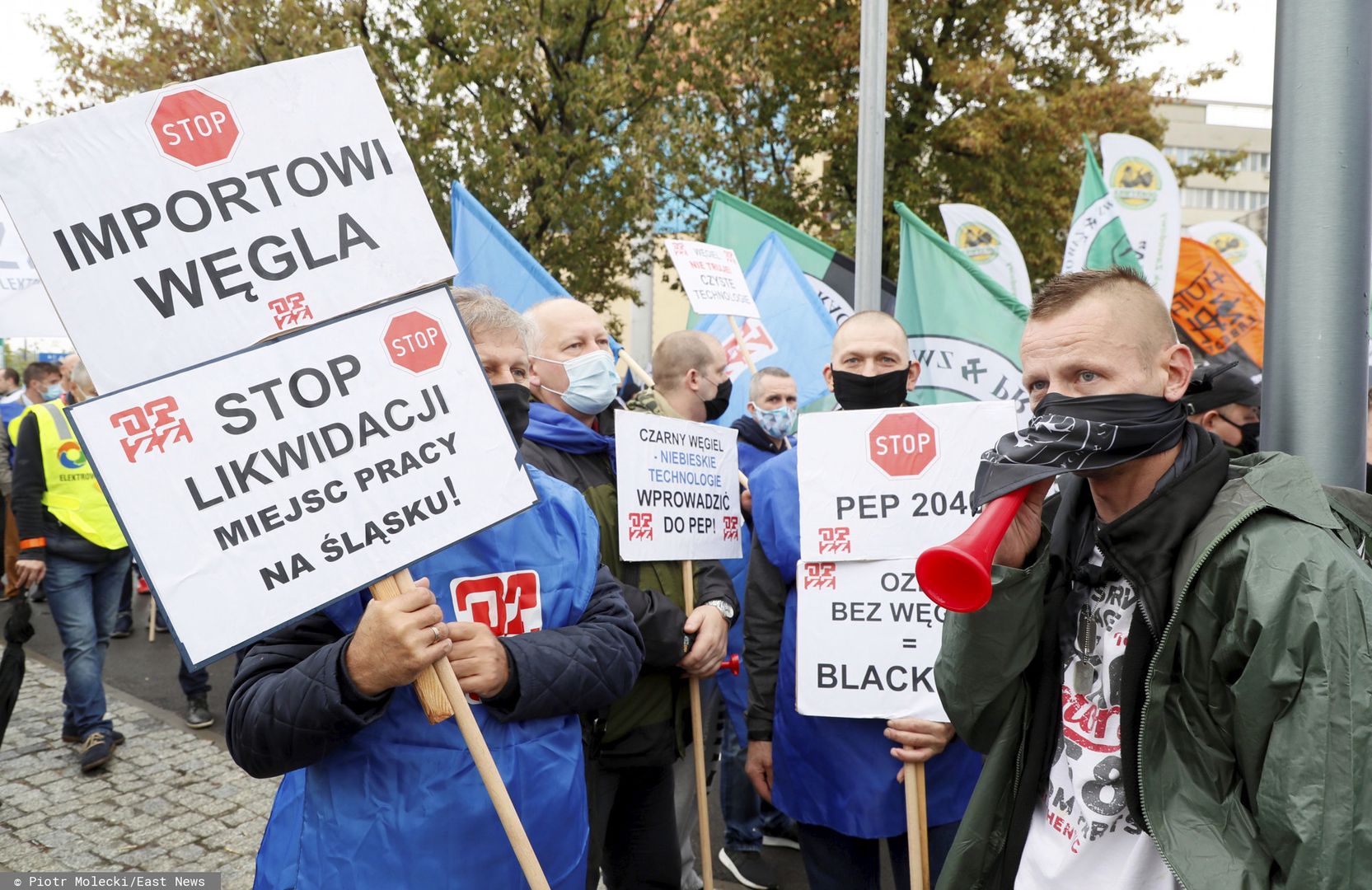 Warszawa. Protest górników