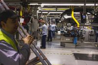 Opel Automobile Manufacture In Poland
Workers assemble Opel Astra automobiles on the production line at the Opel automobile plant in Gliwice, Poland, on Monday, March 6, 2017. The maker of Peugeot and Citroen cars will pay 1.8 billion euros ($1.9 billion) for GMs Opel unit and its U.K. sister brand Vauxhall, as the French manufacturer bolsters its defenses in a peaking market thats being transformed by technology, new competitors and Brexit. Photographer: Bartek Sadowski/Bloomberg via Getty Images
Bloomberg
Industrial, Automotive, Automobiles, Manufacture, Industry, Fabrication, Cars, Manufacturing