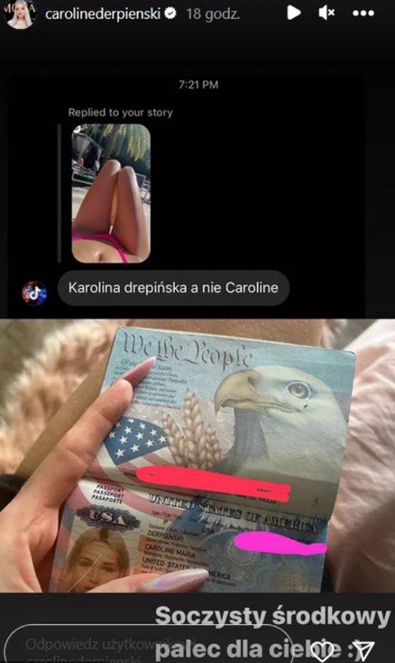 Dosadna odpowiedź Caroline Derpienski