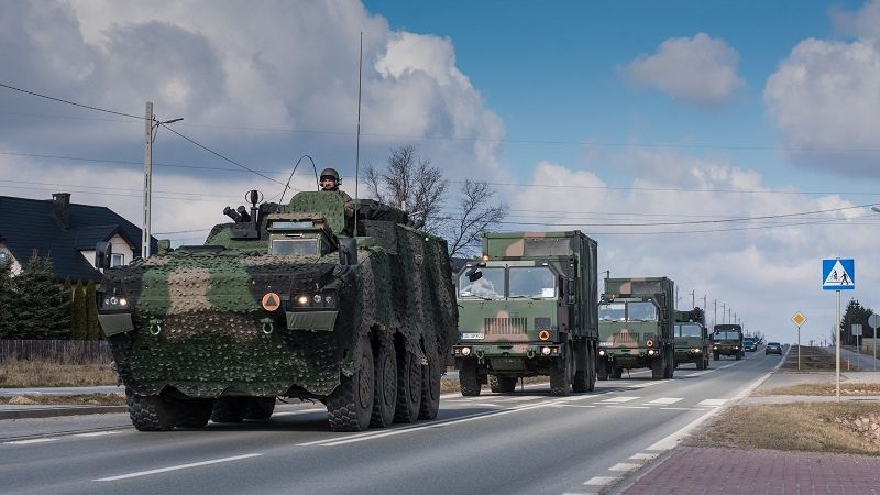 Wzmożony ruch pojazdów wojskowych na drogach | fot. 18 Dywizja Zmechanizowana