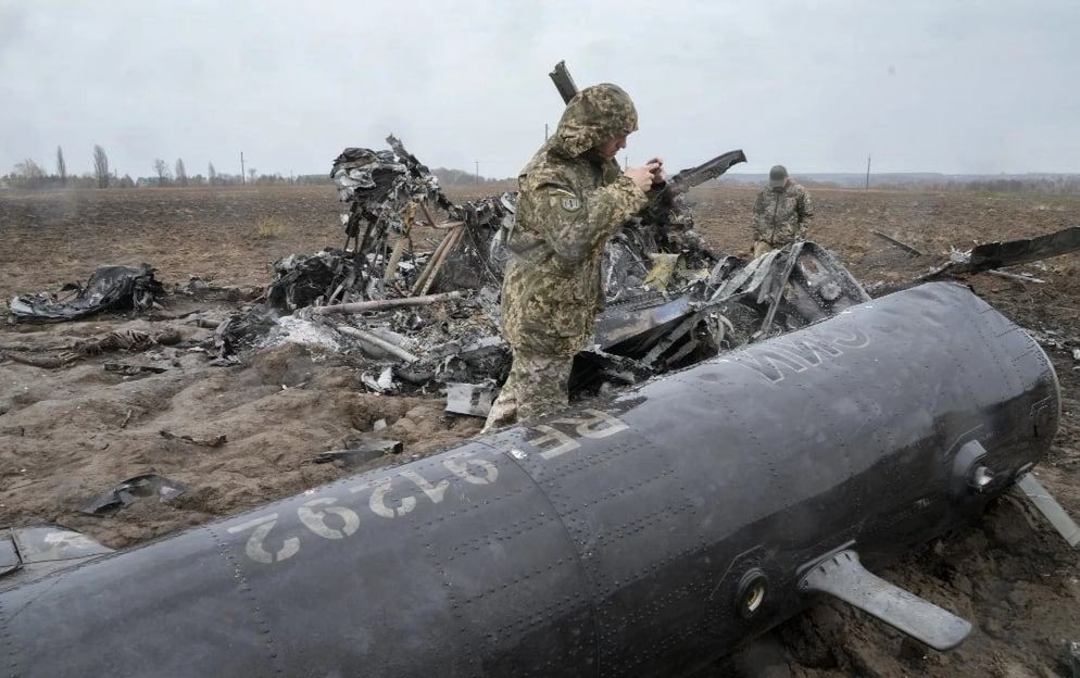 Pozostałości zestrzelonego śmigłowca Mi-8. Maszynę zniszczono na początku marca 