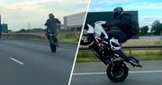 Motocyklista na jednym kole na A4. Policja poszukuje sprawcy