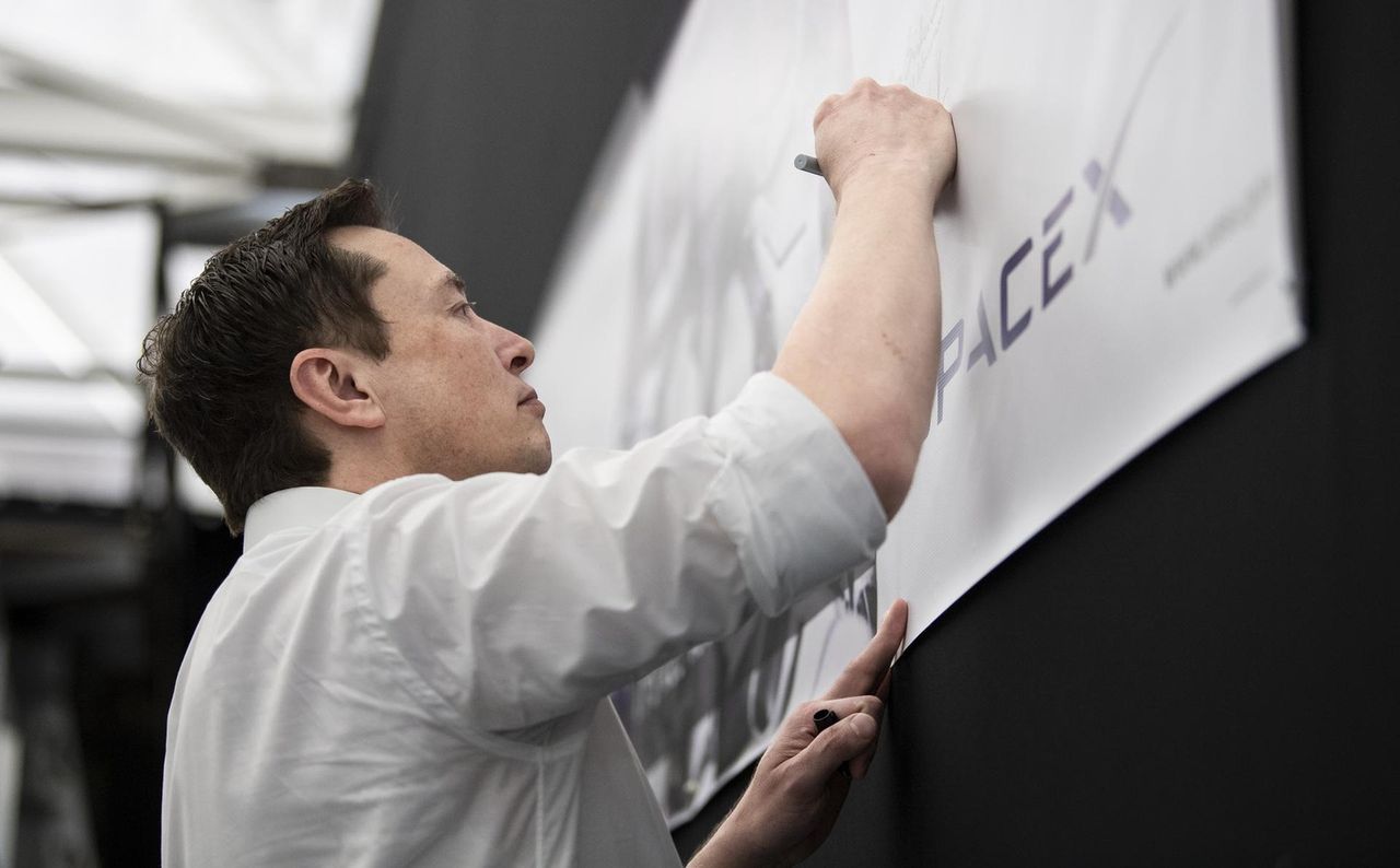 Elon Musk in 2019 after a conversation with NASA administrator Jim Bridenstine.