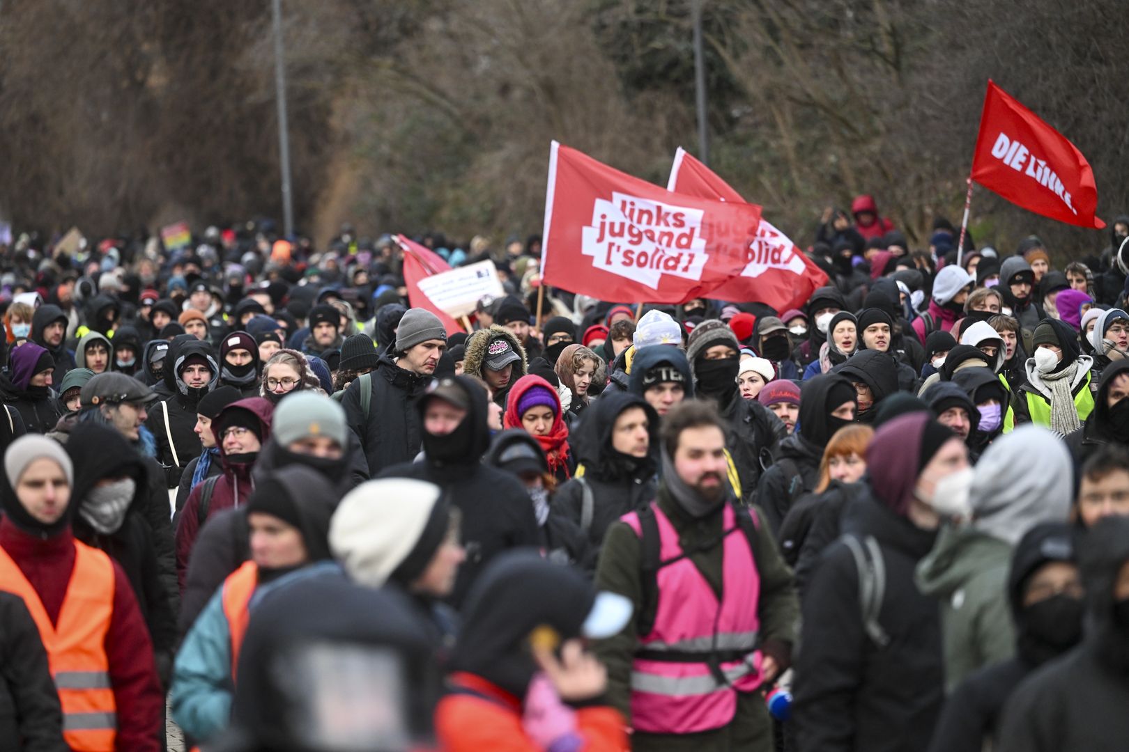 Protest przeciwko AfD w mieście Riesa we wschodnich Niemczech