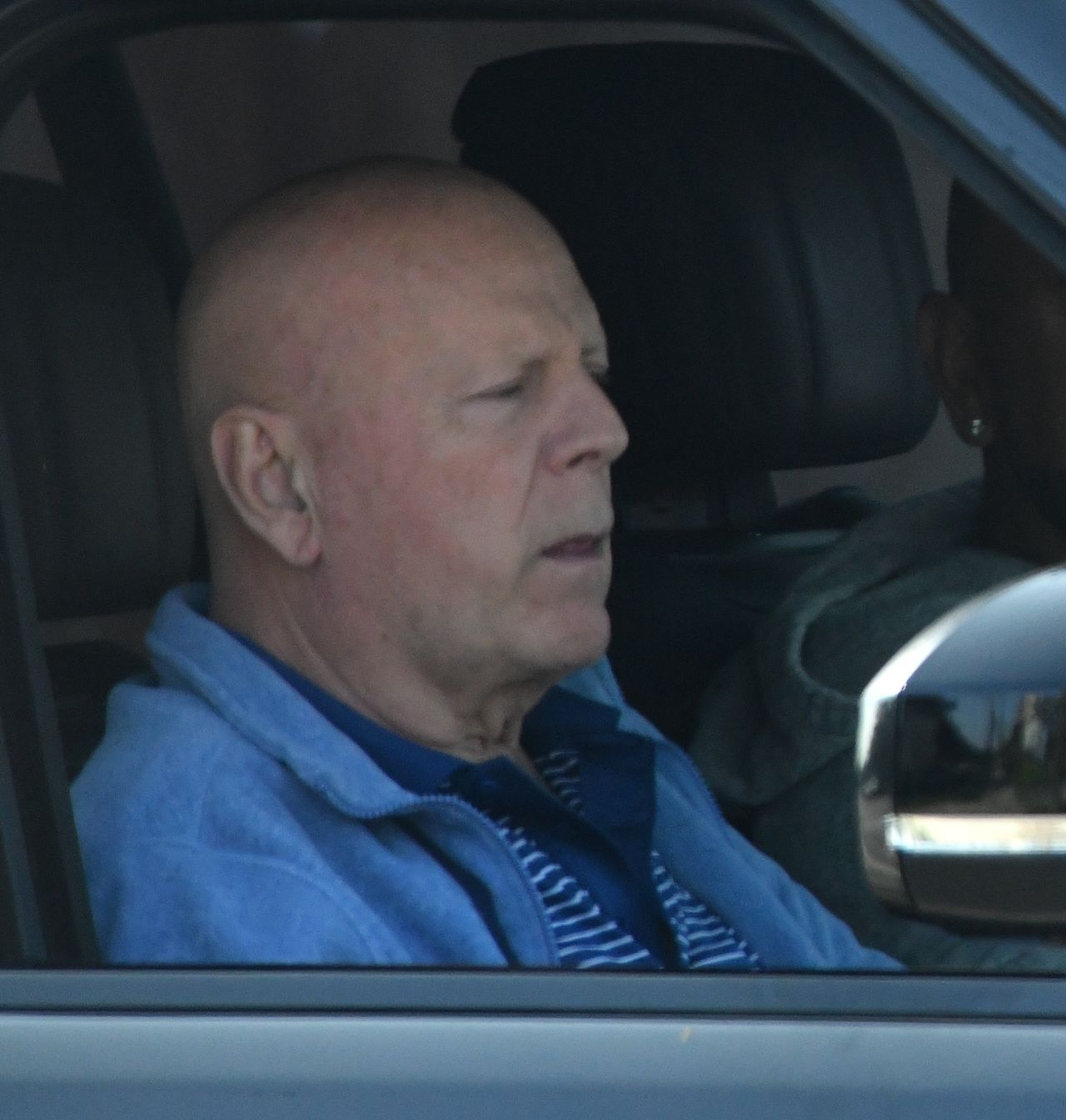 BRENTWOOD, CA - SEPTEMBER 21: Bruce Willis is seen out in his car on September 21, 2024 in Brentwood, California. (Photo by MEGA/GC Images)