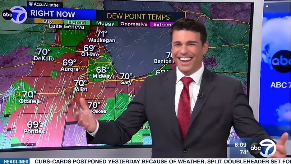 Meteorolog stacji ABC7 zaliczył wpadkę na wizji. Śmiechom nie było końca 