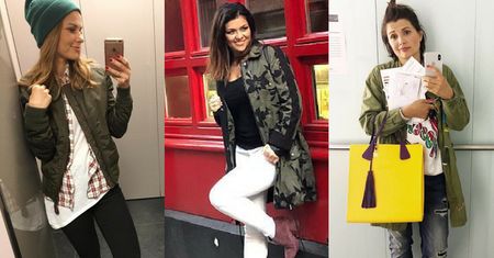 Najmodniejsze kurtki khaki w stylu celebrytek