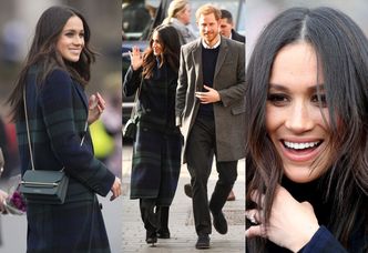 Szczęśliwa Meghan Markle w płaszczu za 10 tysięcy pozdrawia poddanych w Szkocji (ZDJĘCIA)