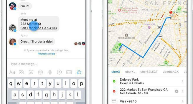W USA Facebook testuje zamawianie w aplikacji Messenger usług Ubera (wideo)