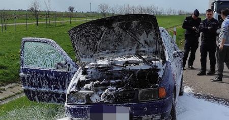 Godzinę najeździł się nowym autem. Samochód spłonął