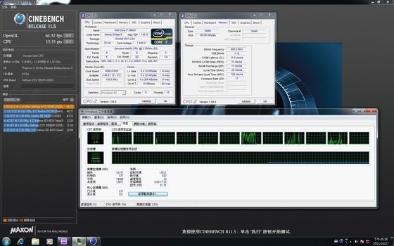 wydajność procesora Intel Core i7 3960X w aplikacji Cinebench R11.5