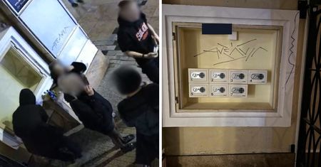Zdewastowali ścianę kamienicy w Lublinie. Wszystko nagrały kamery