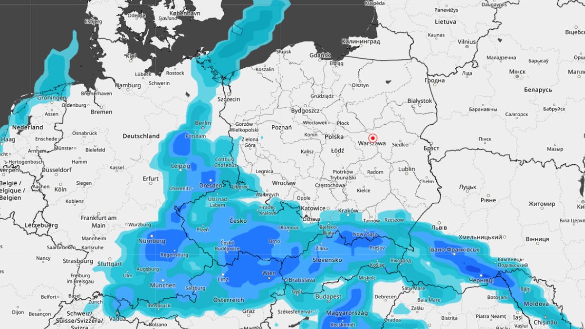 Serwis IMGW - mapa opadów deszczu