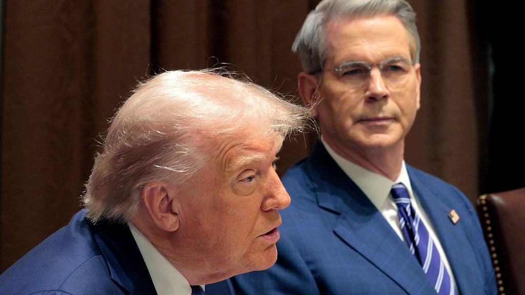 President Trump Hosts Prime Minister Of Norway Jonas Gahr Store To The White House
WASHINGTON, DC - APRIL 24: U.S. Treasury Secretary Scott Bessent listens as U.S. President Donald Trump delivers remarks during a bilateral lunch with Norway's Prime Minister Jonas Gahr Store in the Cabinet Room at the White House on April 24, 2025 in Washington, DC. The leaders are expected to discuss security, trade, NATO and the war in Ukraine. (Photo by Chip Somodevilla/Getty Images)
Chip Somodevilla
