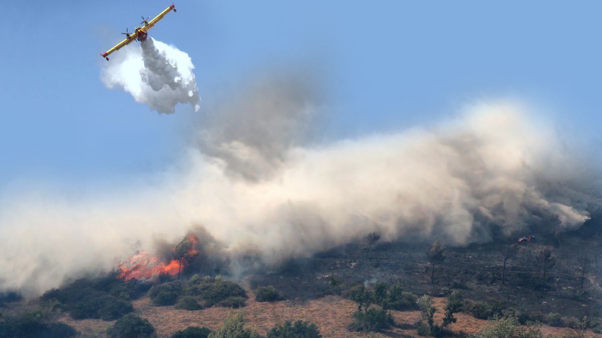Firefighter plane
Canadair while throwing water to put out a fire
imagestock
"Propeller Airplane, Action, Actions", Airplane, Burning, Damaged, Destruction, Disaster, Environmental Damage, Extinguishing, Fire, Flying, Forest, Greece, Horizontal, Landscape, Motion, Natural Disaster, Nature, Nature, Protection, Smoke, Spraying, Summer, Urgency, Water, Water Bomber, canadair