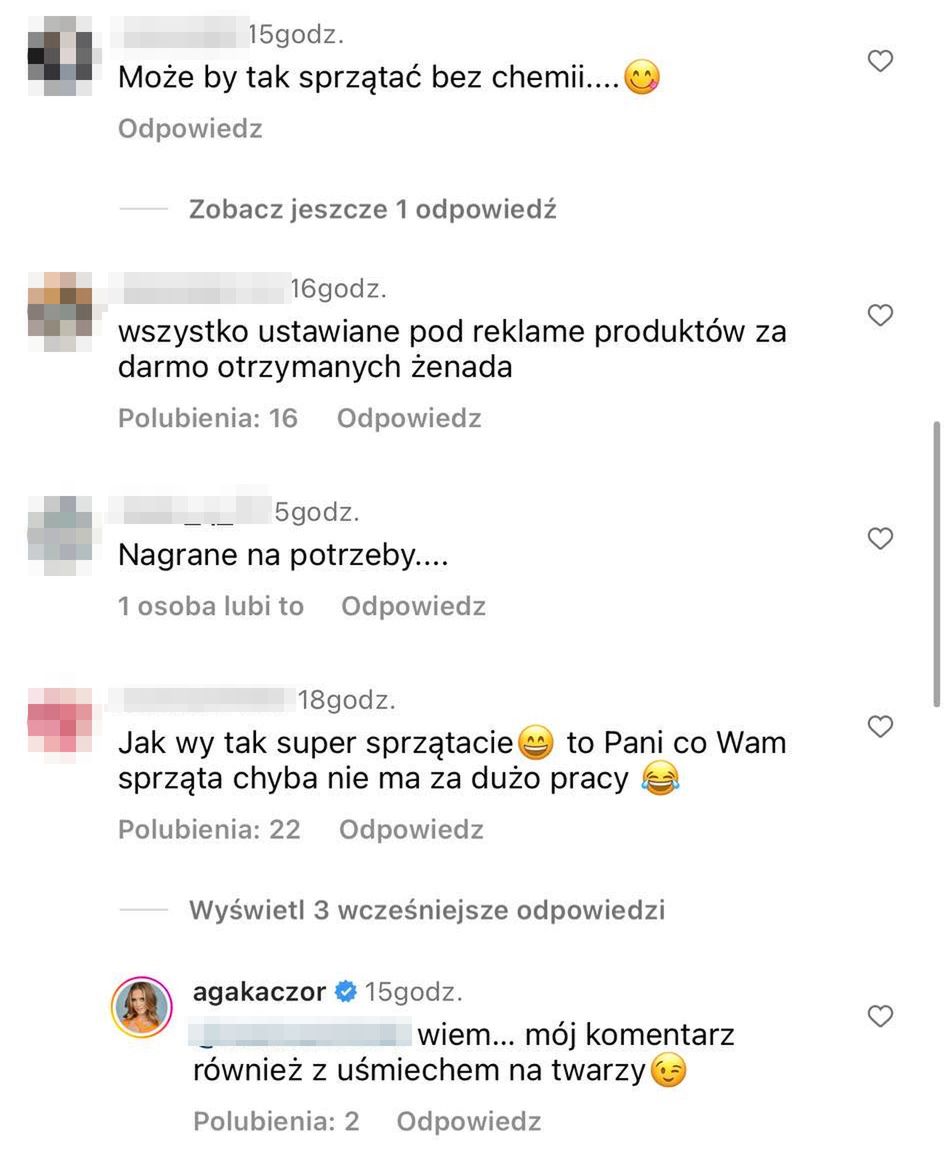 Komentarze pod reklamą Agnieszki Kaczorowskiej