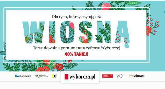 Cyfrowa prenumerata "Gazety Wyborczej" tańsza o 40 procent