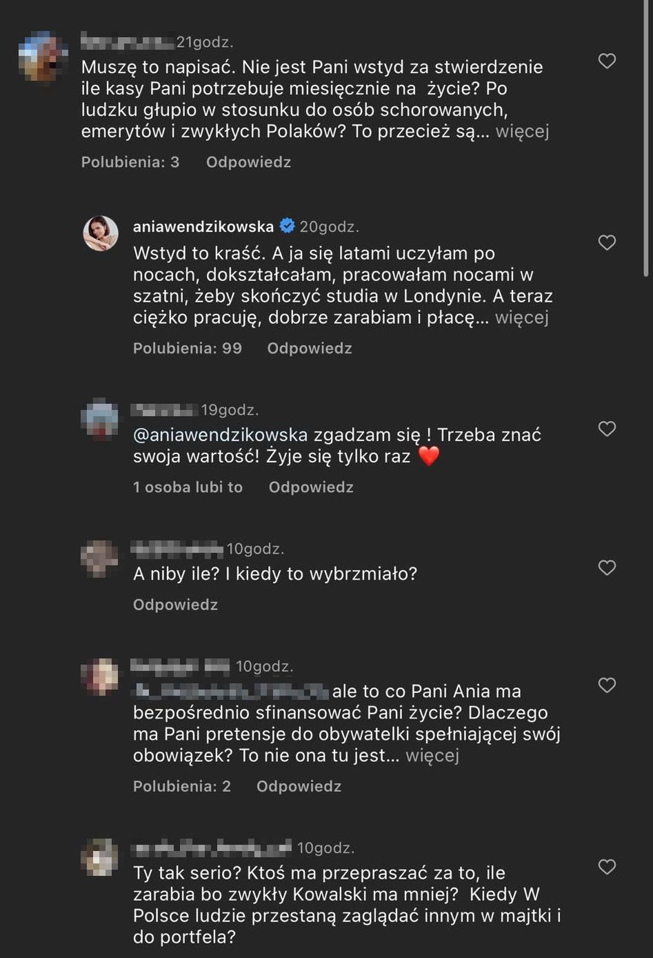 Anna Wendzikowska tłumaczy się z wyznania o pieniądzach