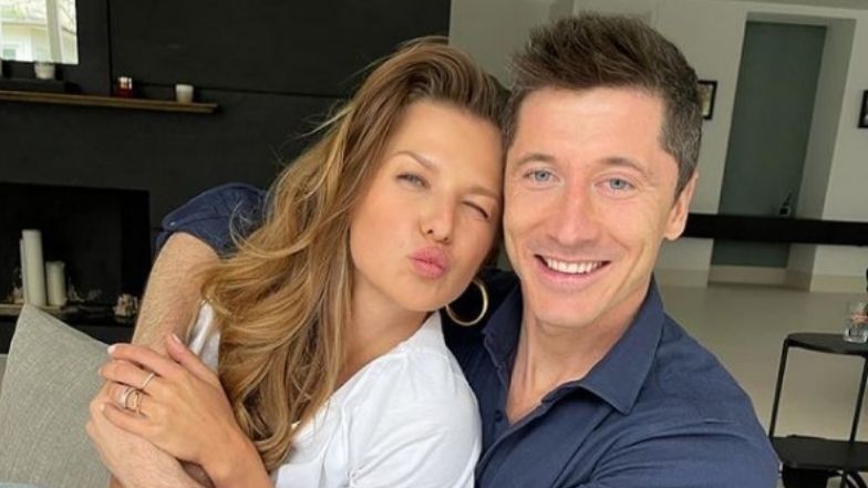 Anna Lewandowska bawi się z Robertem na imprezie