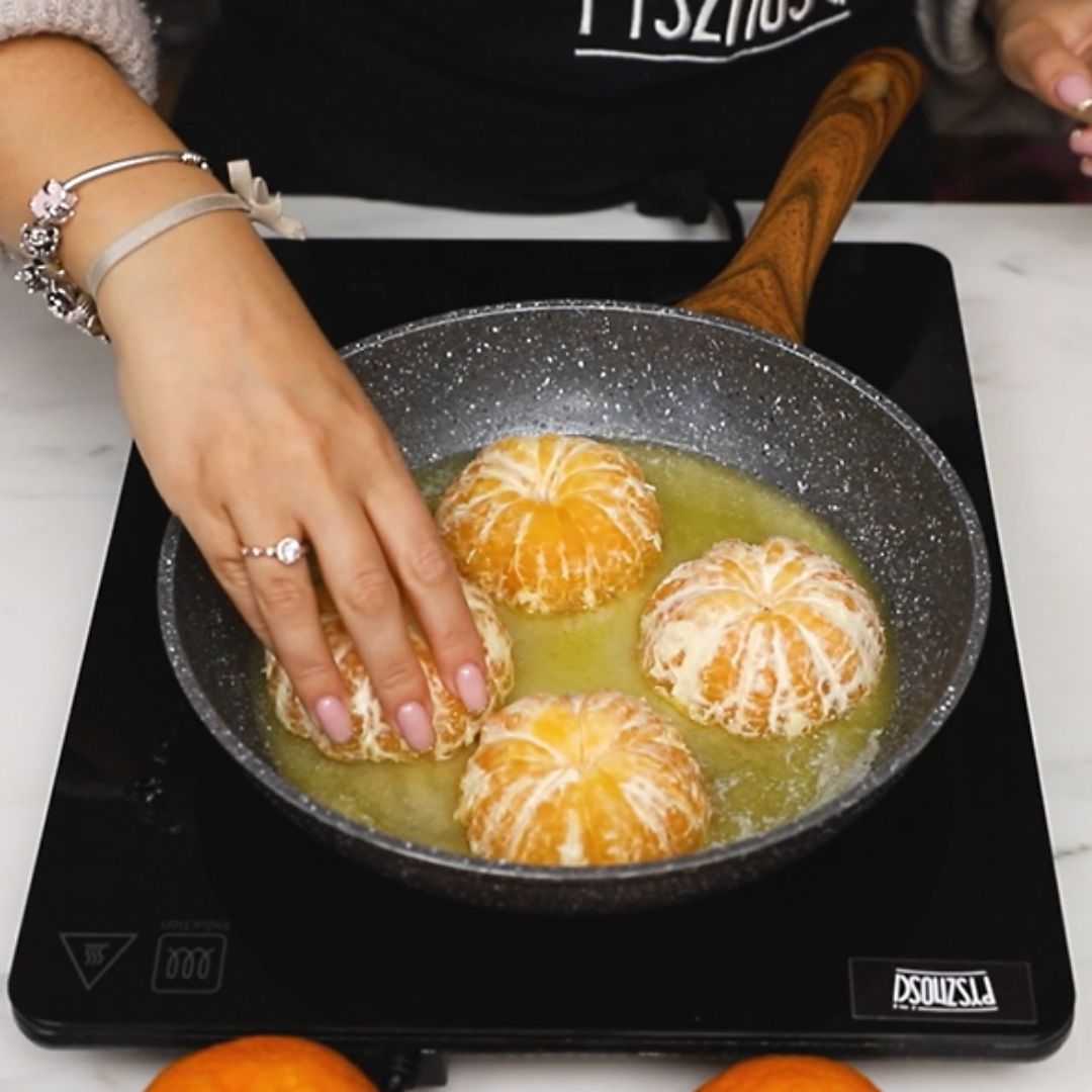 The next ingredients to hit the pan are the citrus fruits.
