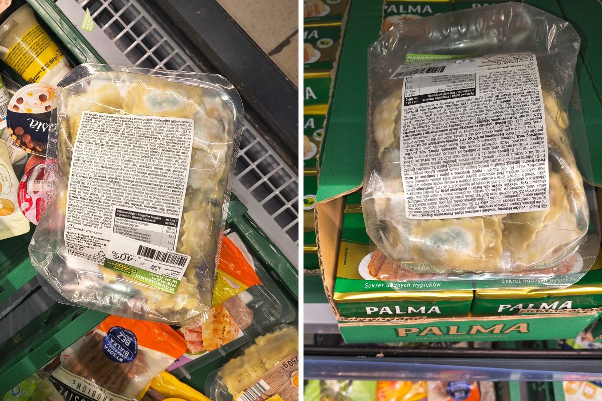 Klient znalazł spleśniałe pierogi na dziale przecen