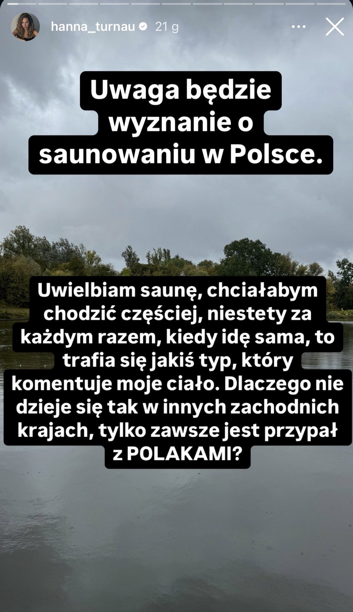 Hanna Turnau opowiedziała o sytuacji w saunie 